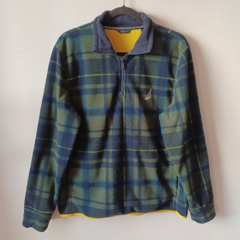Nautical mens medium quarter zip fleece jacket